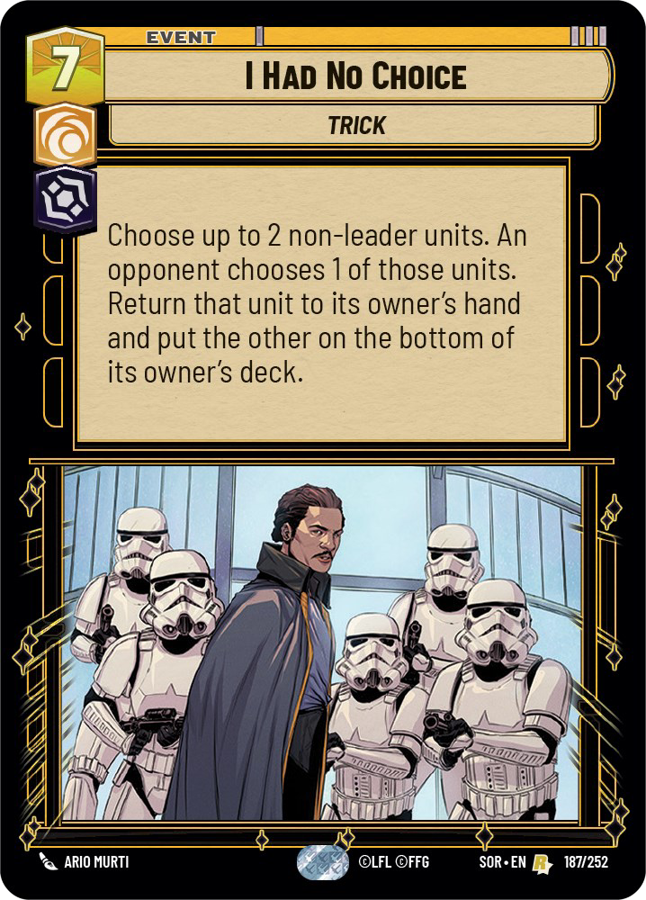 I Had No Choice