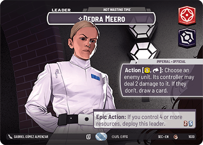 ⟡ Dedra Meero, Not Wasting Time