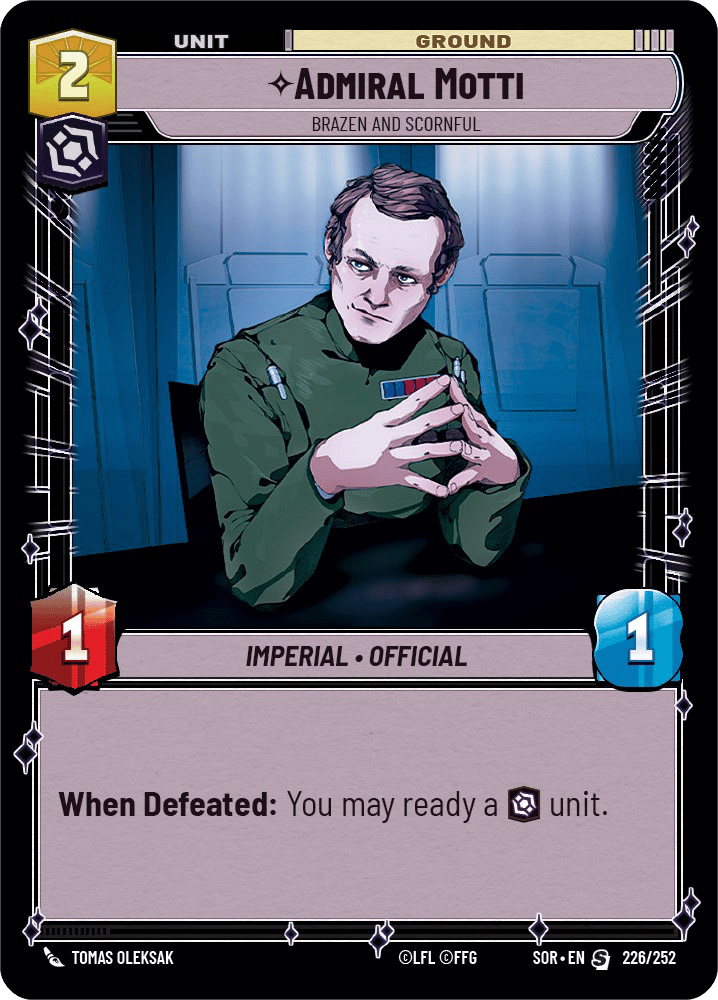 ⟡ Admiral Motti, Brazen and Scornful