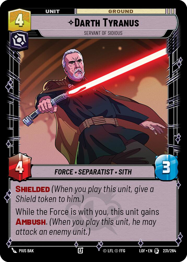⟡ Darth Tyranus, Servant of Sidious